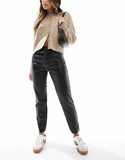 Emily Faux Leather Ankle Trousers