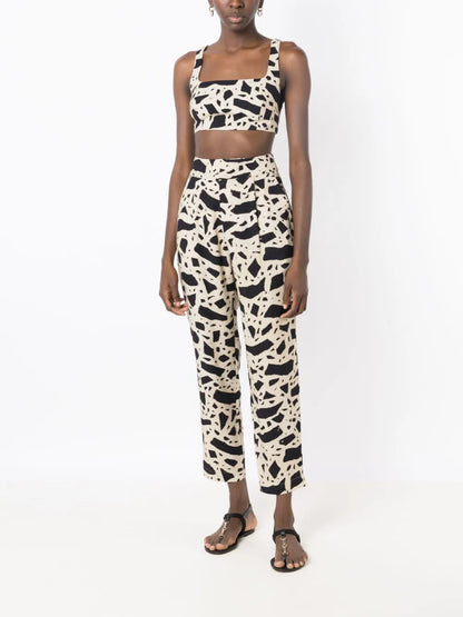 Elos Abstract-Print Crop Top