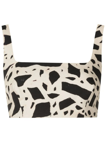 Elos Abstract-Print Crop Top