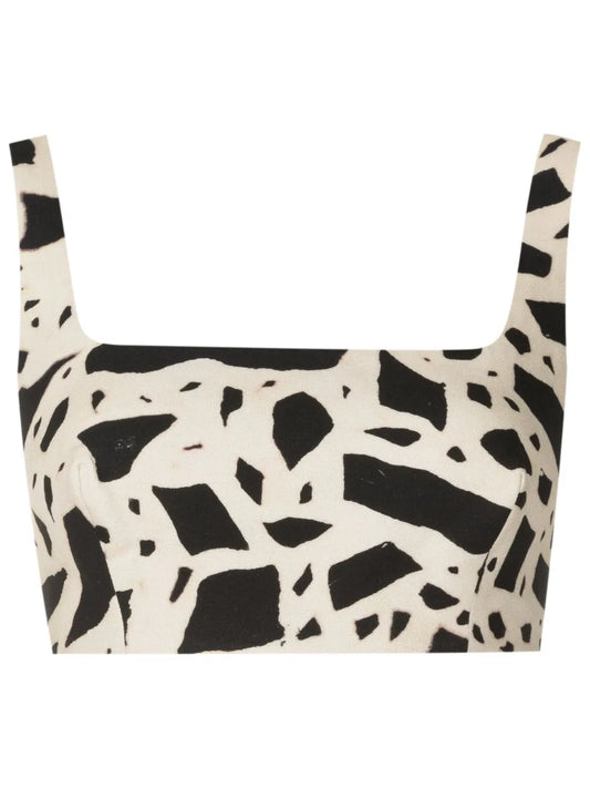 Elos Abstract-Print Crop Top
