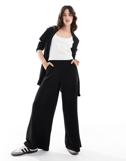 Wide Leg Tailored Trousers Co-Ord