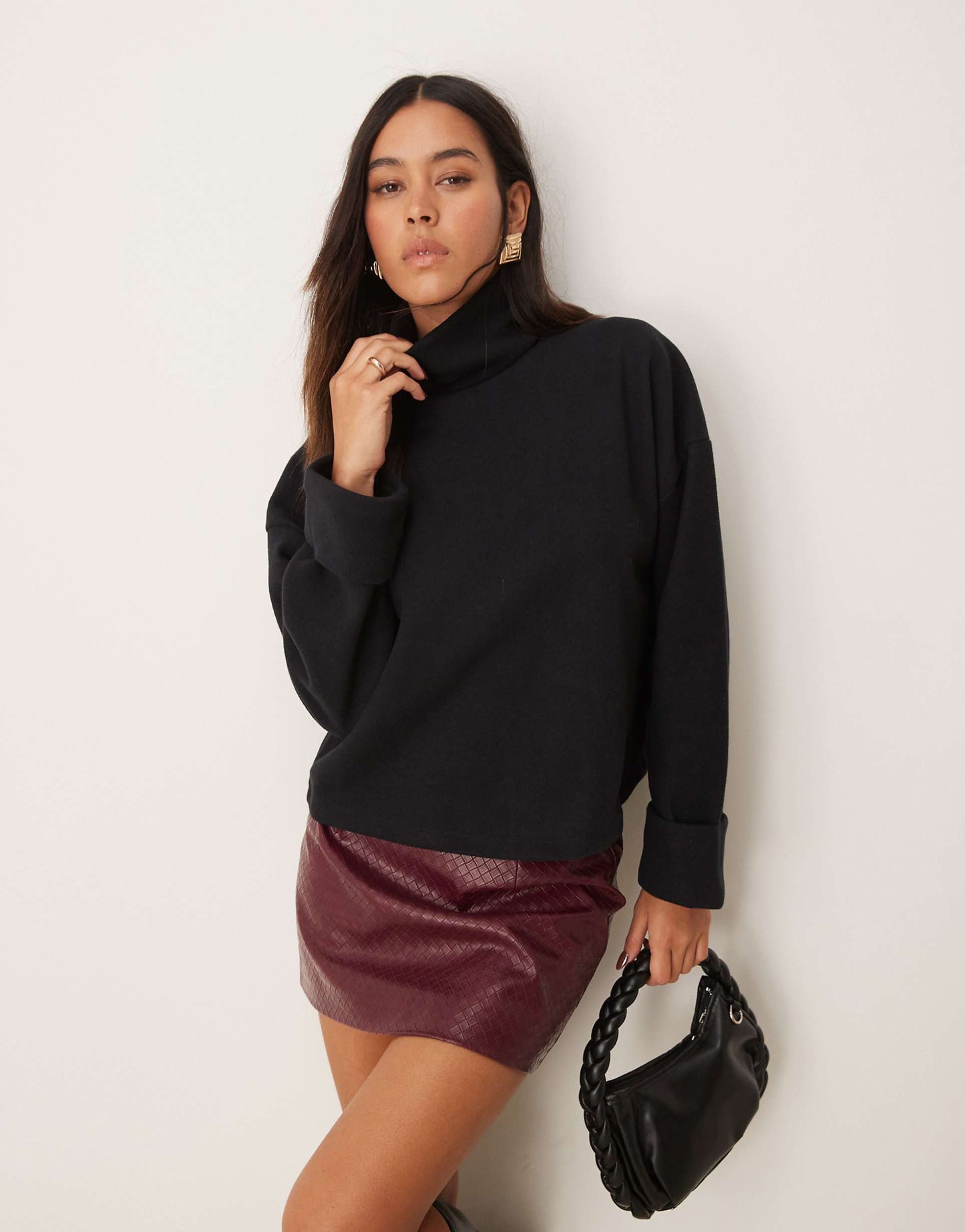 Supersoft Roll Neck Jumper With Cuff Detail