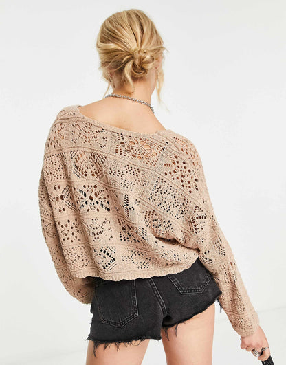 Crochet Tie Front Cardigan