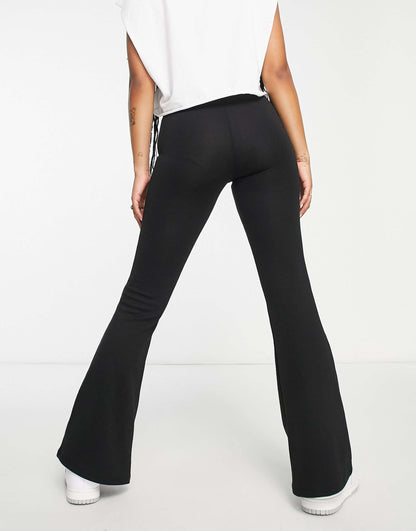 Petite High Waisted Flared Trousers