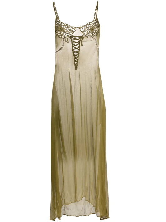 Crochet-Insert Mesh Dress