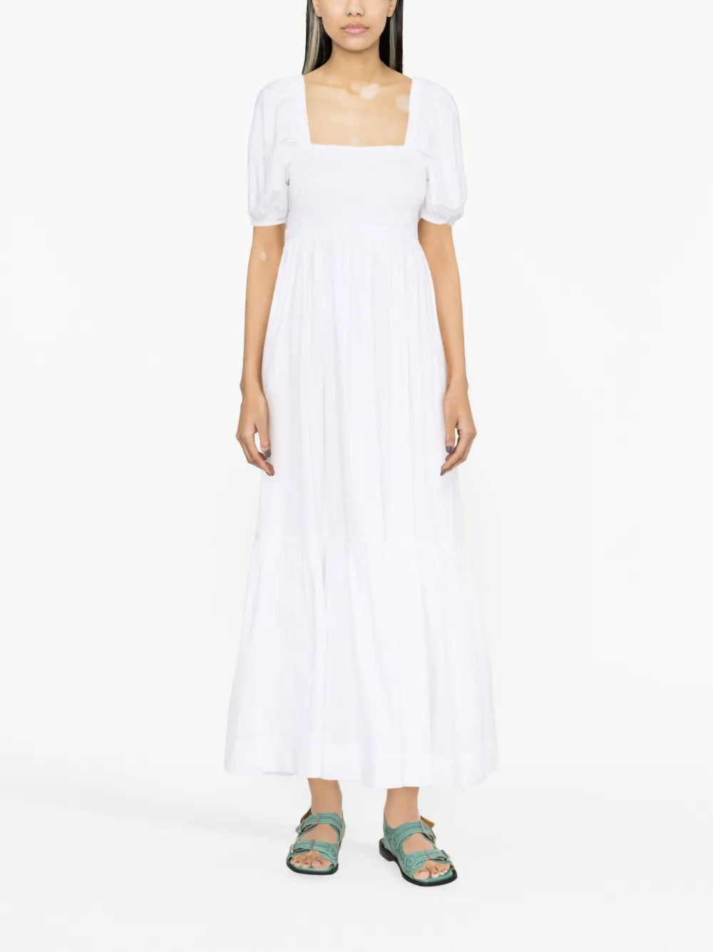 Puff-Sleeve Organic Cotton Dress