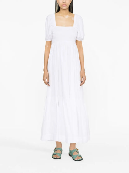 Puff-Sleeve Organic Cotton Dress