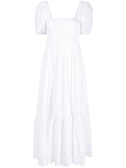 Puff-Sleeve Organic Cotton Dress