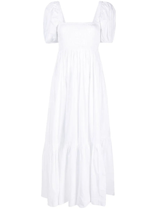 Puff-Sleeve Organic Cotton Dress