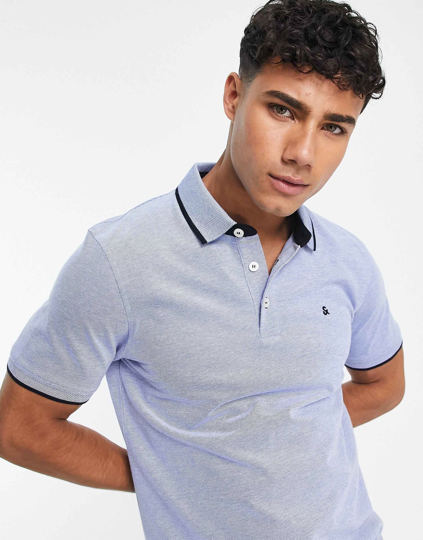Essentials Slim Fit Tipped Pique Logo Polo
