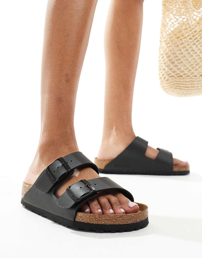 Arizona Black Flat Sandals