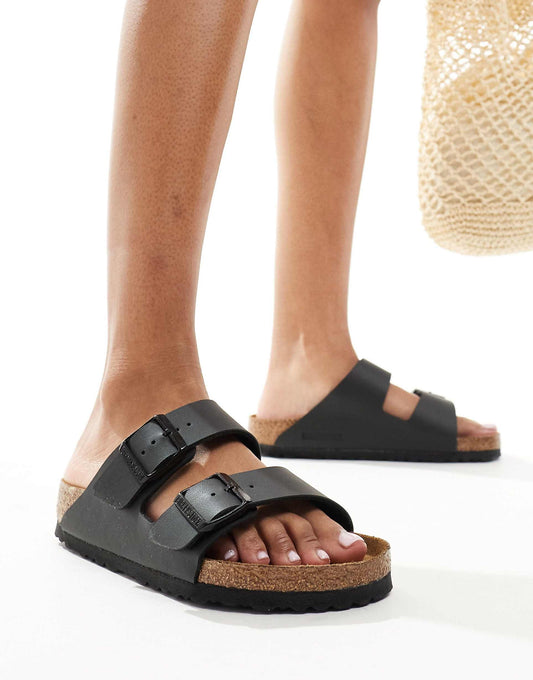 Arizona Black Flat Sandals