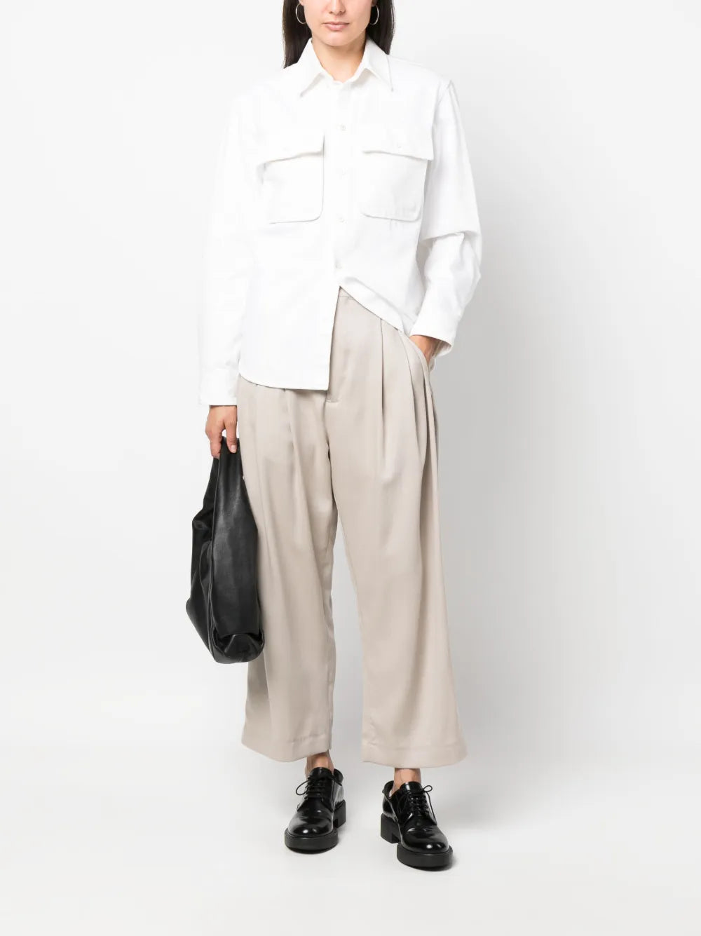 High-Waisted Cropped Trousers