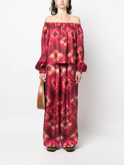 Nadya Off-Shoulder Silk Blouse
