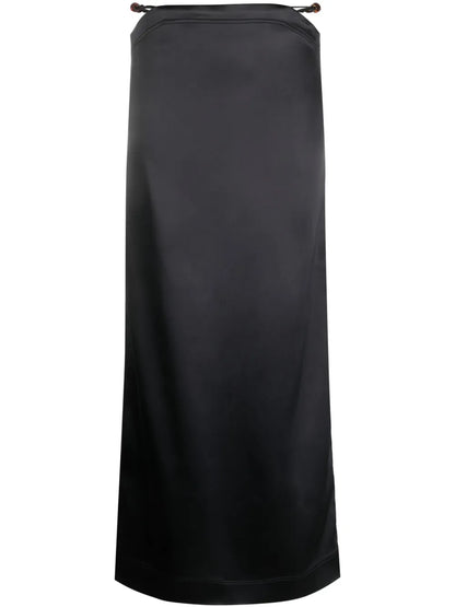 Bead-Detailing Satin Maxi Skirt