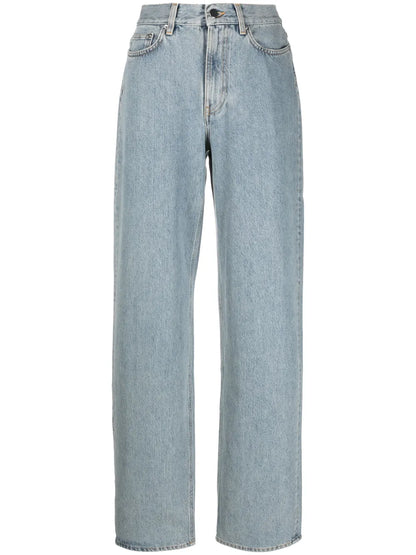 Light-Wash Wide-Leg Jeans