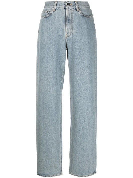 Light-Wash Wide-Leg Jeans