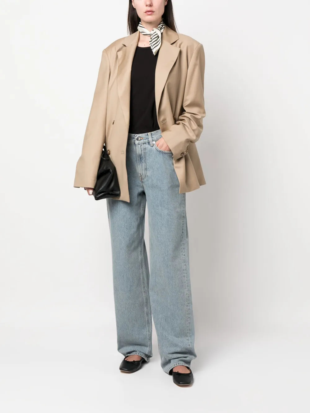 Light-Wash Wide-Leg Jeans