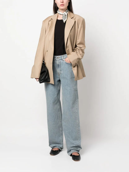 Light-Wash Wide-Leg Jeans