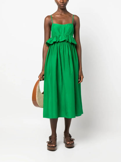 Spaghetti-Straps Ruffle-Detail Dress