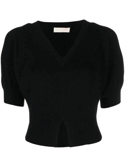 Eila Ribbed V-Neck Top