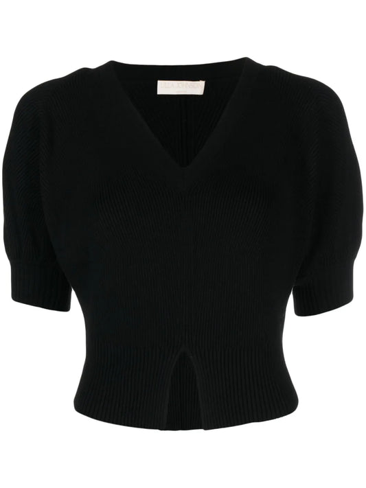 Eila Ribbed V-Neck Top