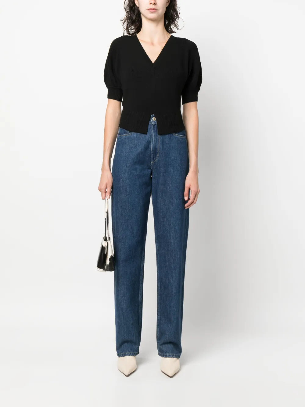Eila Ribbed V-Neck Top