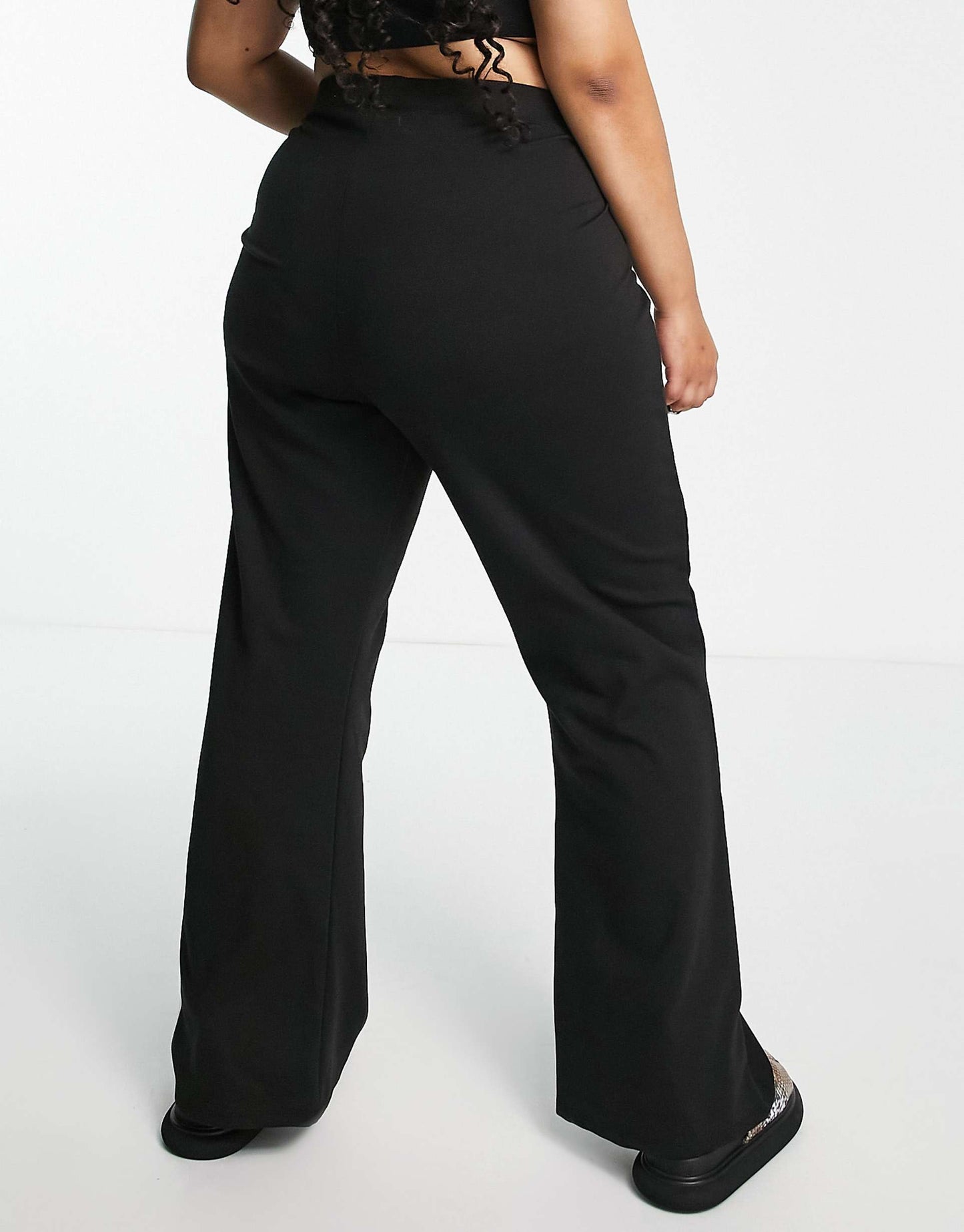 Curve High Waisted Flare Trousers