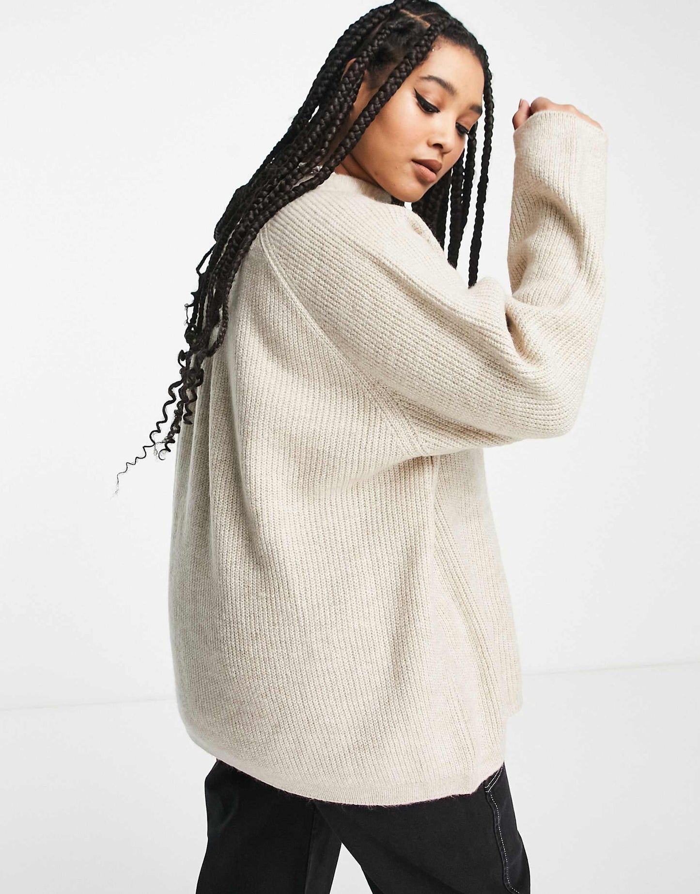 Curve Ribbed Crew Neck Jumper