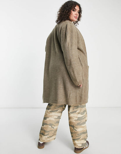 Curve Longline Knitted Cardigan