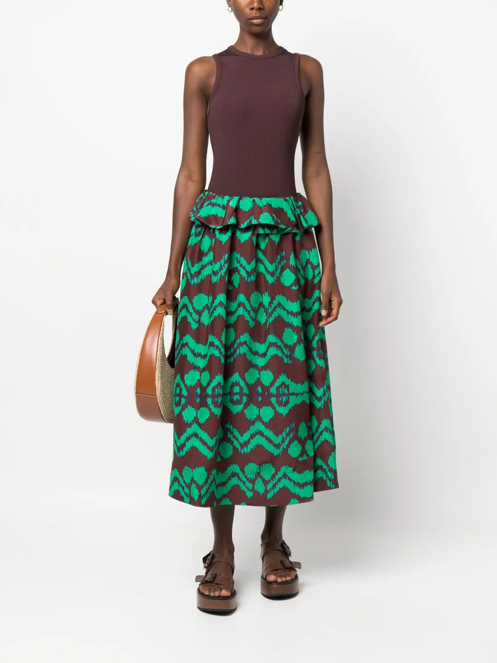 Graphic-Prink Silk Skirt