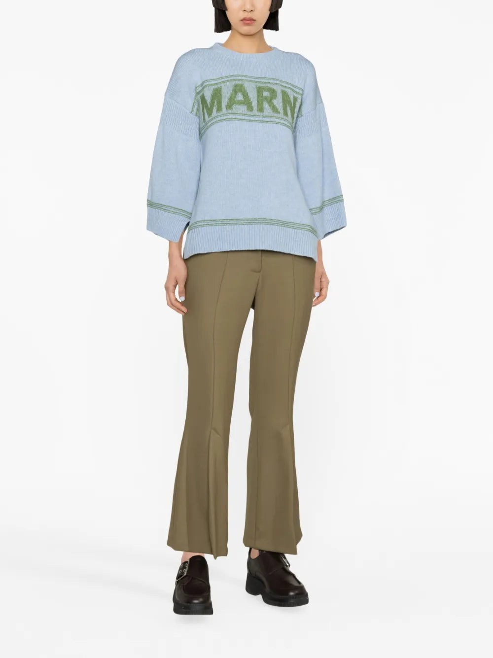 Intarsia-Logo Virgin-Wool Sweater