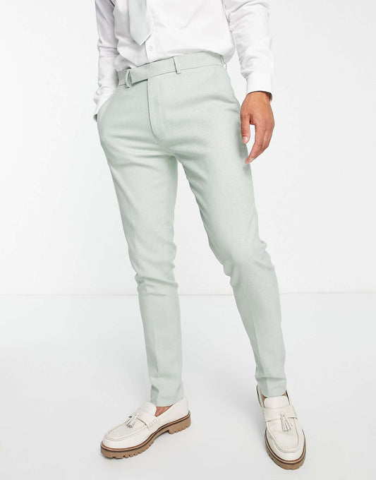 Smart Oxford Skinny Suit Trousers