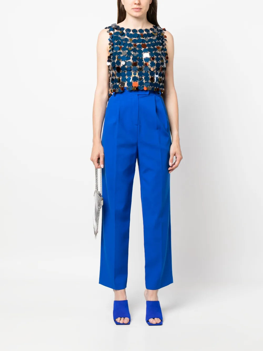 Paillette-Chainmail Cropped Top