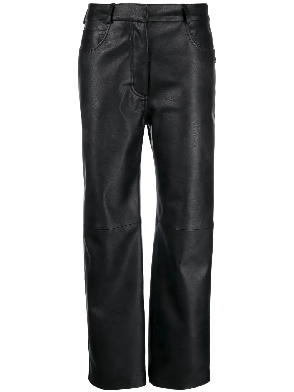 Faux-Leather Straight-Leg Trousers