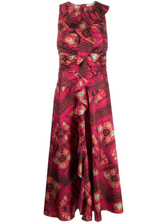 Othella Graphic-Print Silk Midi Dress