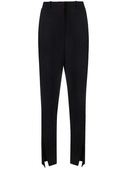 Split-Hem Virgin Wool Tapered Trousers