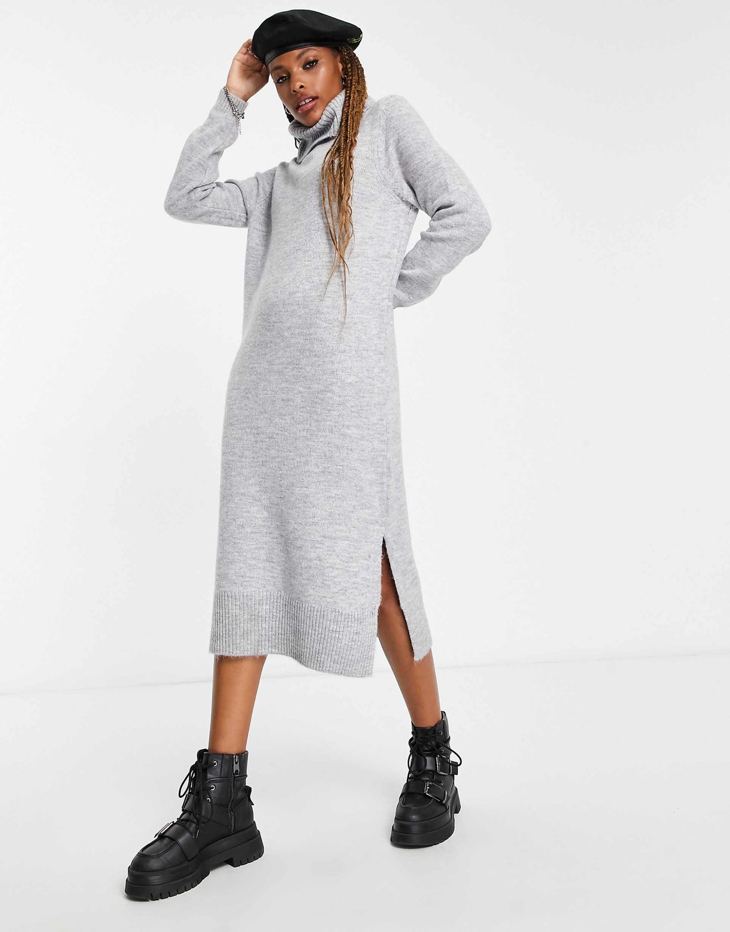 Roll Neck Midi Jumper Dress