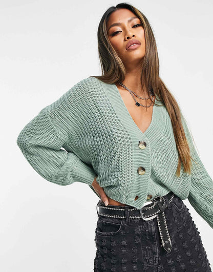 Ribbed Knitted Cardigan