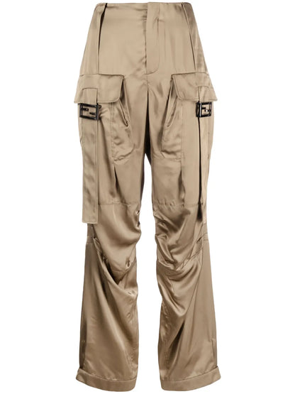 Satin Cargo Trousers