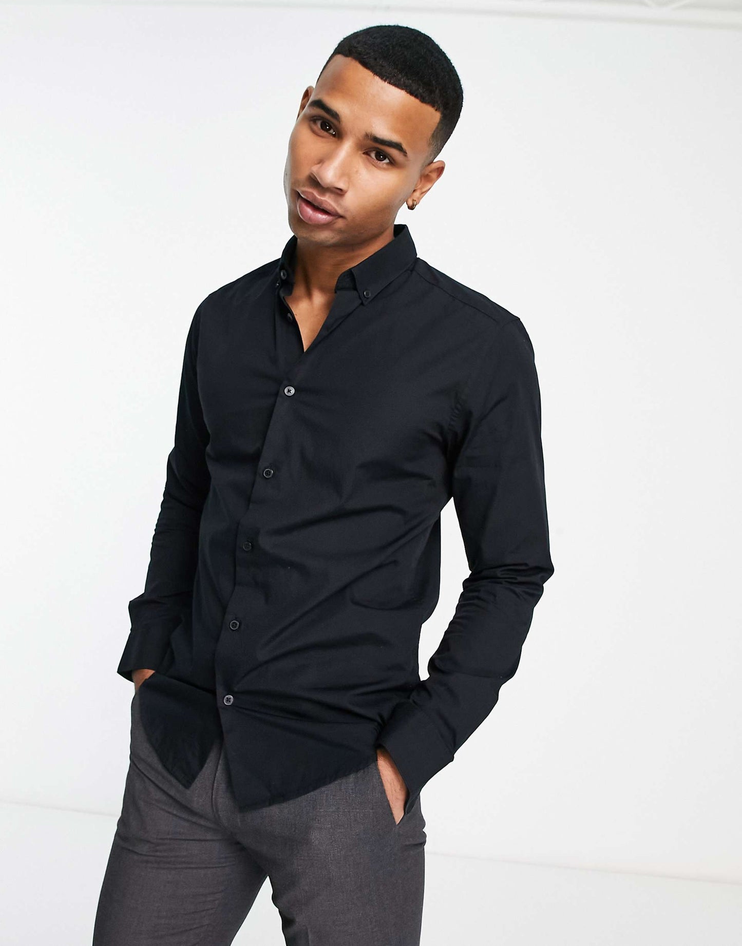 Slim Fit Stretch Poplin Shirt