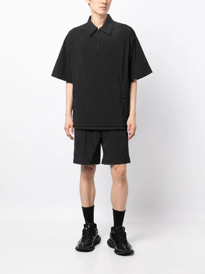 Logo-Embroidered Zip-Up Polo Shirt