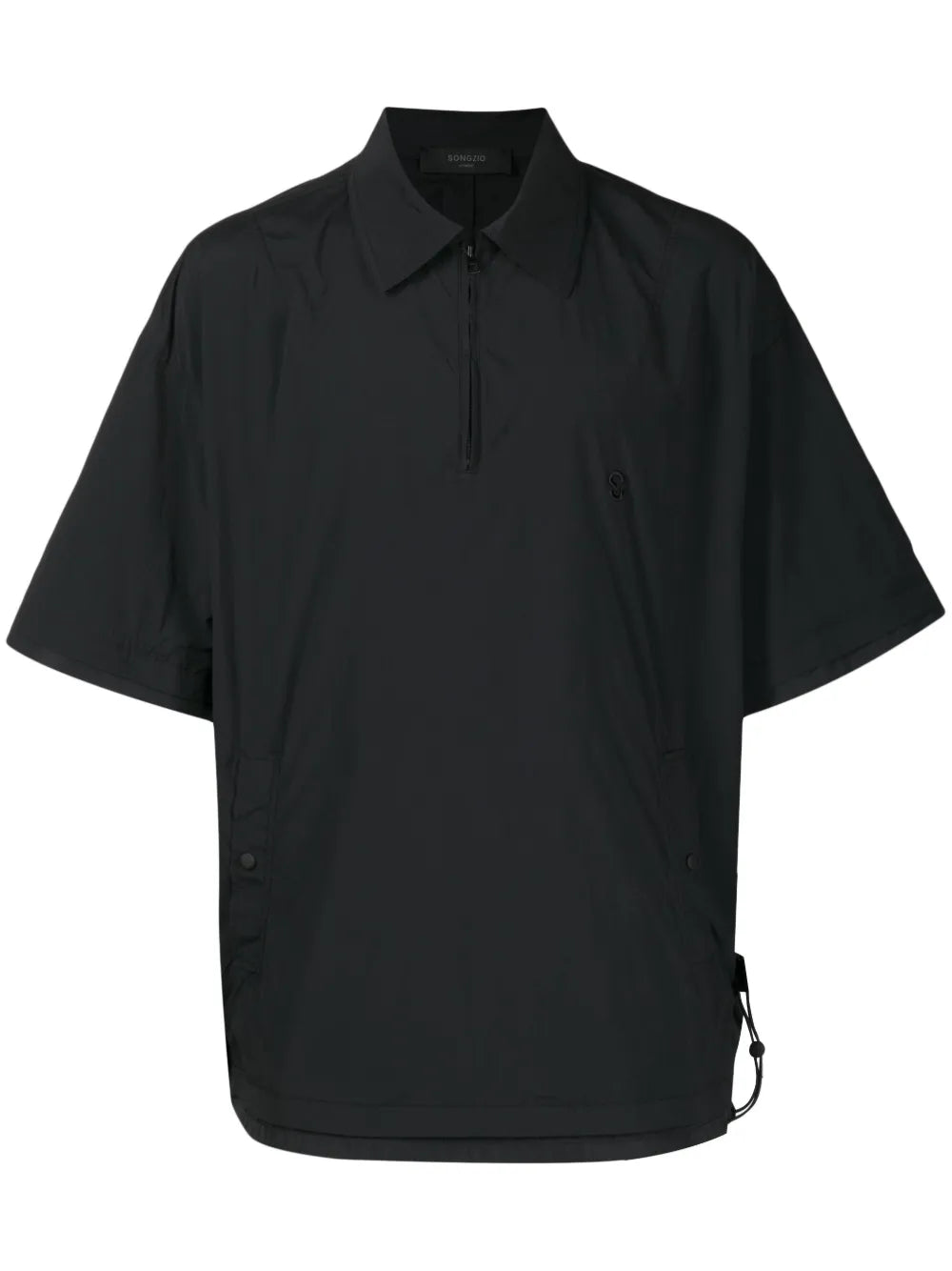 Logo-Embroidered Zip-Up Polo Shirt