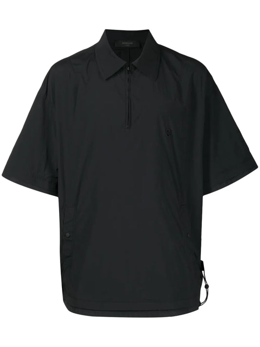 Logo-Embroidered Zip-Up Polo Shirt