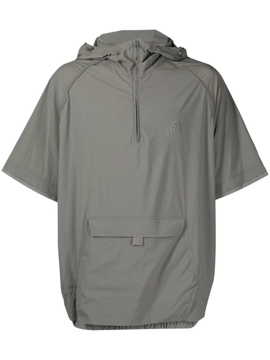 Logo-Embroidered Short-Sleeve Hoodie
