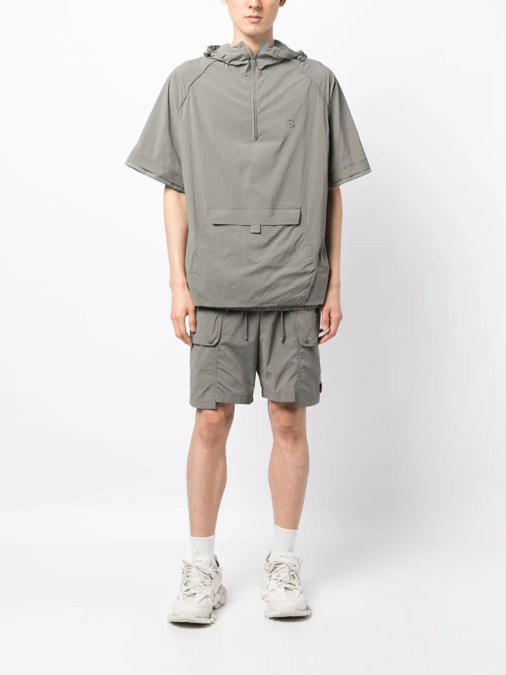 Logo-Embroidered Short-Sleeve Hoodie