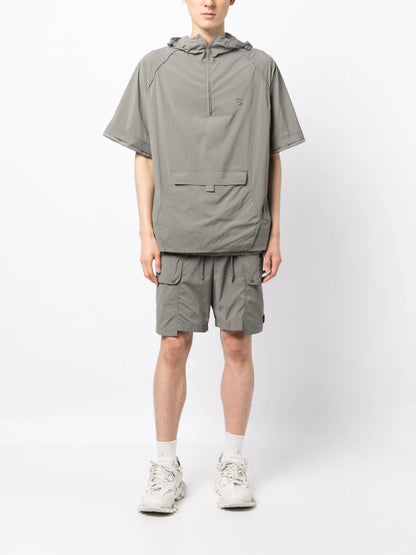 Logo-Embroidered Short-Sleeve Hoodie