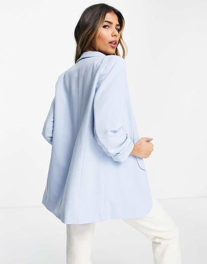 Blazer With Ruched Sleeves