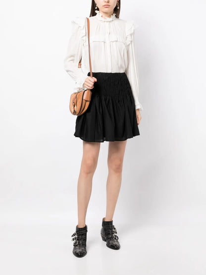 Elysian Smocked-Effect Mini Skirt