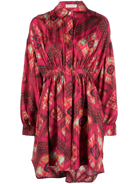 Jude Printed Silk Shirtdress